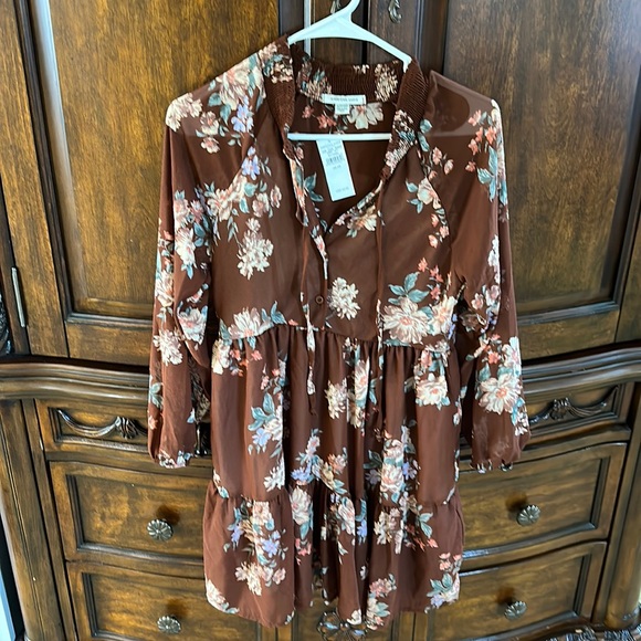 American eagle brown floral dress - Picture 1 of 4